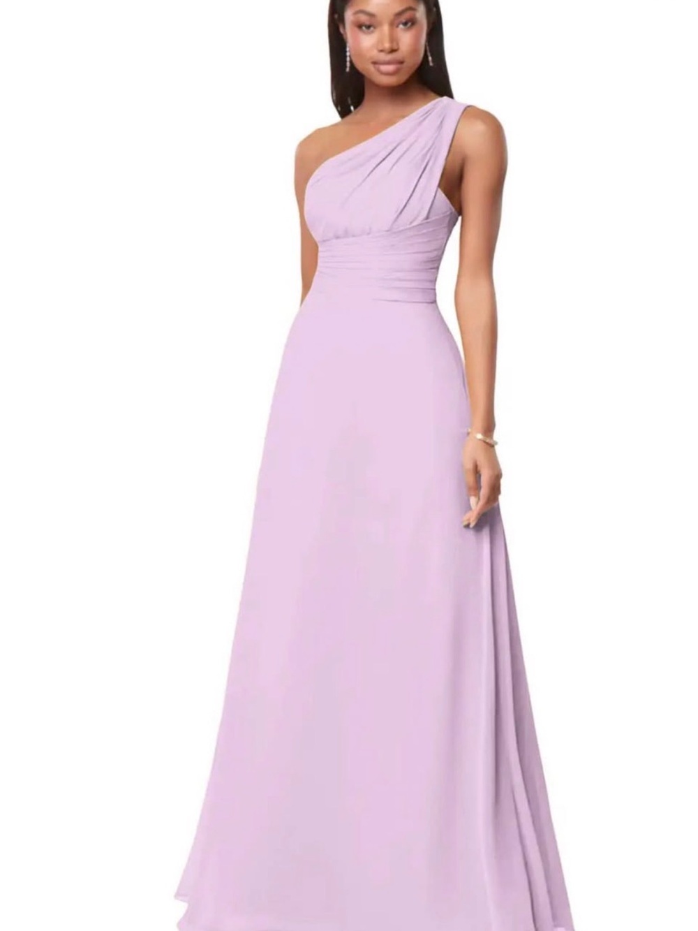 One-Shoulder Lavender Evening Gown